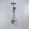 Grey Waterfall Exposed Shower System with Glass Shelf and LED Display Wholesale Supplier