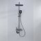 Grey Waterfall Exposed Shower System with Glass Shelf and LED Display Wholesale Supplier