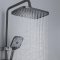 Grey Waterfall Exposed Shower System with Glass Shelf and LED Display Wholesale Supplier