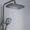 Grey Waterfall Exposed Shower System with Glass Shelf and LED Display Wholesale Supplier