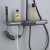 Grey Waterfall Shower System with Glass Shelf and Multi-Spray Handheld Wholesale Supplier