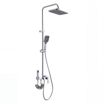 4-Way Chrome Exposed Shower System with Bidet Sprayer | Wholesale Supplier for Bathrooms