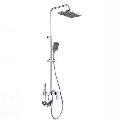4-Way Chrome Exposed Shower System with Bidet Sprayer | Wholesale Supplier for Bathrooms