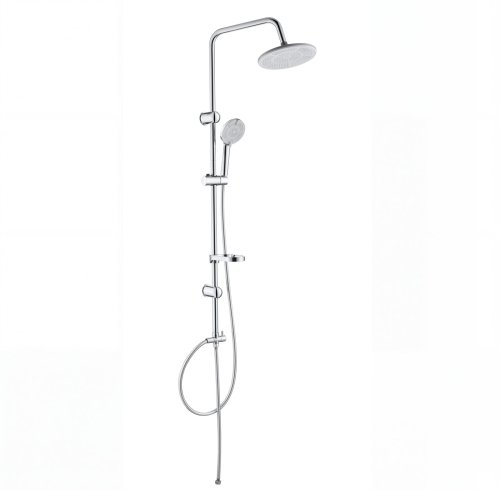 Chrome Exposed Shower System with Soap Shelf | Wholesale Supplier for Bathroom Projects