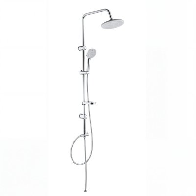 Chrome Exposed Shower System with Soap Shelf | Wholesale Supplier for Bathroom Projects