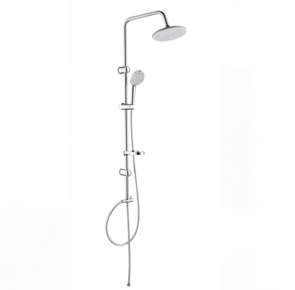 Chrome Exposed Shower System with Soap Shelf | Wholesale Supplier for Bathroom Projects