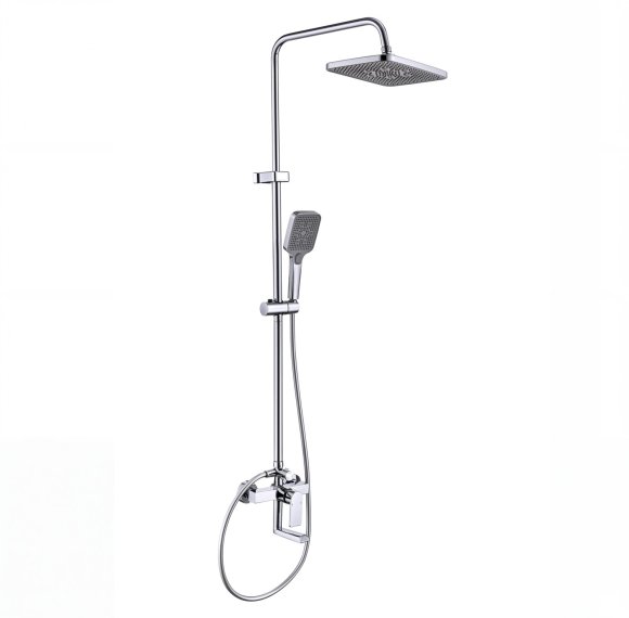 Chrome Exposed Shower System with Bottom Spout | Home and Hotel Projects Supplier