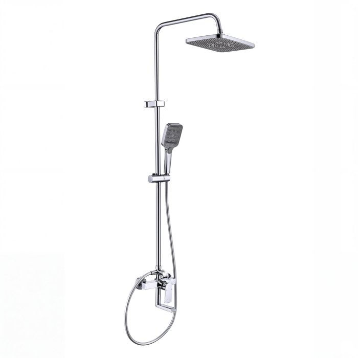 Chrome Exposed Shower System with Bottom Spout | Home and Hotel Projects Supplier