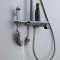 Grey Waterfall Exposed Shower System with Glass Shelf and LED Display Wholesale Supplier