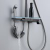 Grey Waterfall Exposed Shower System with Glass Shelf and LED Display Wholesale Supplier