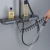 Grey Waterfall Shower System with Glass Shelf and Multi-Spray Handheld Wholesale Supplier