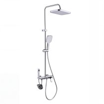 Chrome 4-Way Exposed Shower System with Piano Button Control Wholesale Supplier