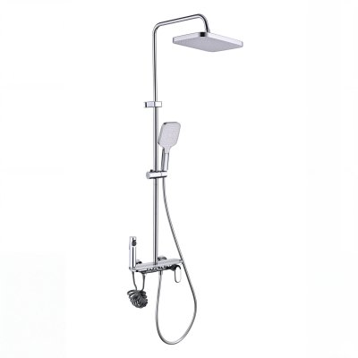 Chrome 4-Way Exposed Shower System with Piano Button Control Wholesale Supplier