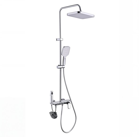 Chrome 4-Way Exposed Shower System with Piano Button Control Wholesale Supplier