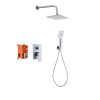 Chrome Dual-Function Concealed Shower System Supplier with Rain Head and Hand Shower