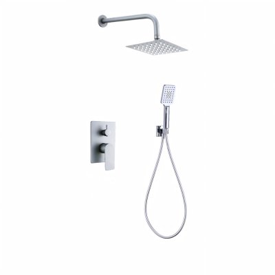 Chrome Dual-Function Concealed Shower System Supplier with Rain Head and Hand Shower