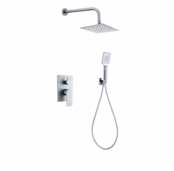 Chrome Dual-Function Concealed Shower System Supplier with Rain Head and Hand Shower