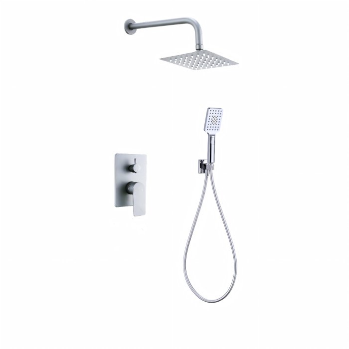 Chrome Dual-Function Concealed Shower System Supplier with Rain Head and Hand Shower