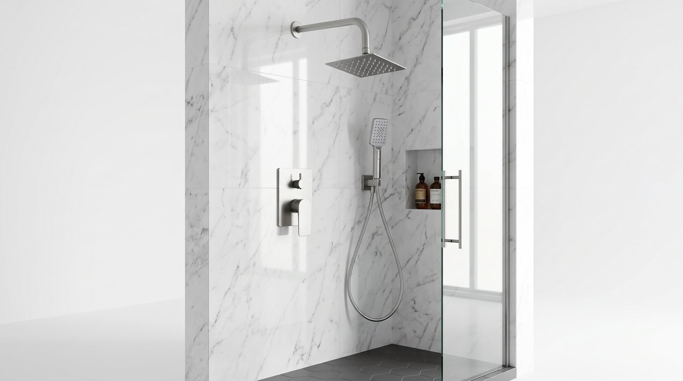 Chrome Dual-Function Concealed Shower System Supplier with Rain Head and Hand Shower