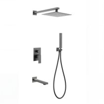 Grey 3-Way Concealed Shower System Supplier with Hand Shower and Water Outlet