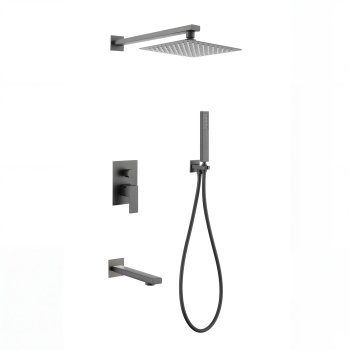 Grey 3-Way Concealed Shower System Supplier with Hand Shower and Water Outlet