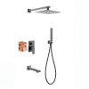 Grey 3-Way Concealed Shower System Supplier with Hand Shower and Water Outlet