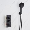 Matte Black Thermostatic Concealed Shower System Manufacturer with 3 Functions