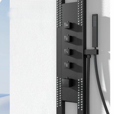 Matte Black Shower Panel System Supplier with Rainfall and Body Jets