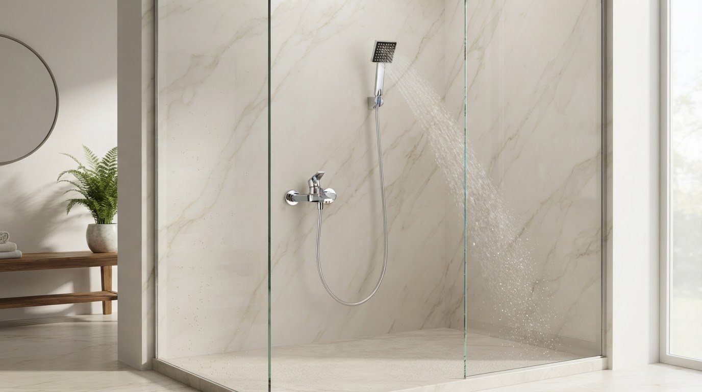 Wall Mounted Bathtub Faucet Supplier with Handheld Spray and Tub Spout