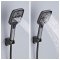 Grey Wall Mounted Bathtub Faucet with Handheld Spray and Piano Keys Wholesale Supplier
