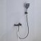 Grey Wall Mounted Bathtub Faucet with Handheld Spray and Piano Keys Wholesale Supplier
