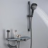 Grey Wall Mounted Bathtub Faucet with Waterfall Outlet and Spray Gun Luxury Supplier