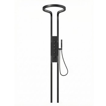 Matte Black Shower Panel System Supplier with Rainfall and Body Jets