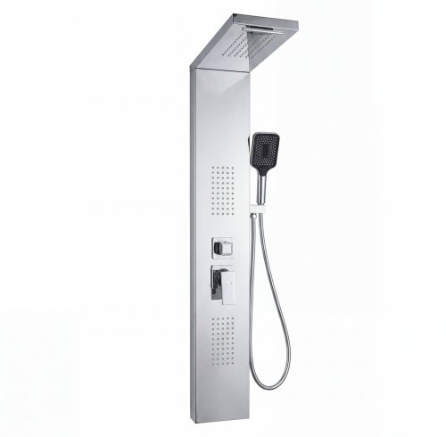 Chrome Shower Panel System Supplier with Rainfall and Hand Shower for Hotels
