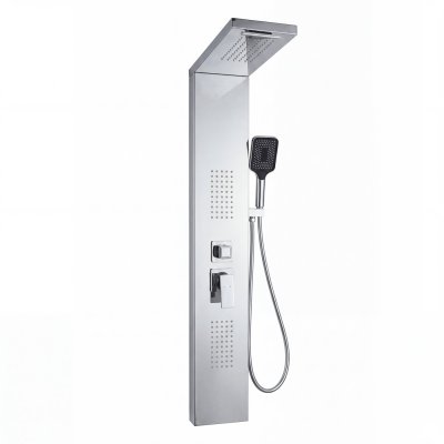 Chrome Shower Panel System Supplier with Rainfall and Hand Shower for Hotels