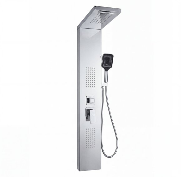 Chrome Shower Panel System Supplier with Rainfall and Hand Shower for Hotels