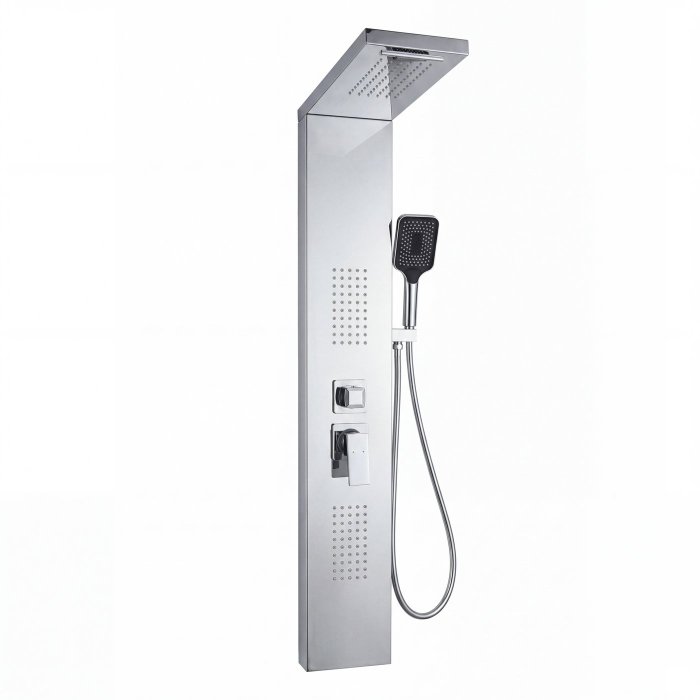 Chrome Shower Panel System Supplier with Rainfall and Hand Shower for Hotels