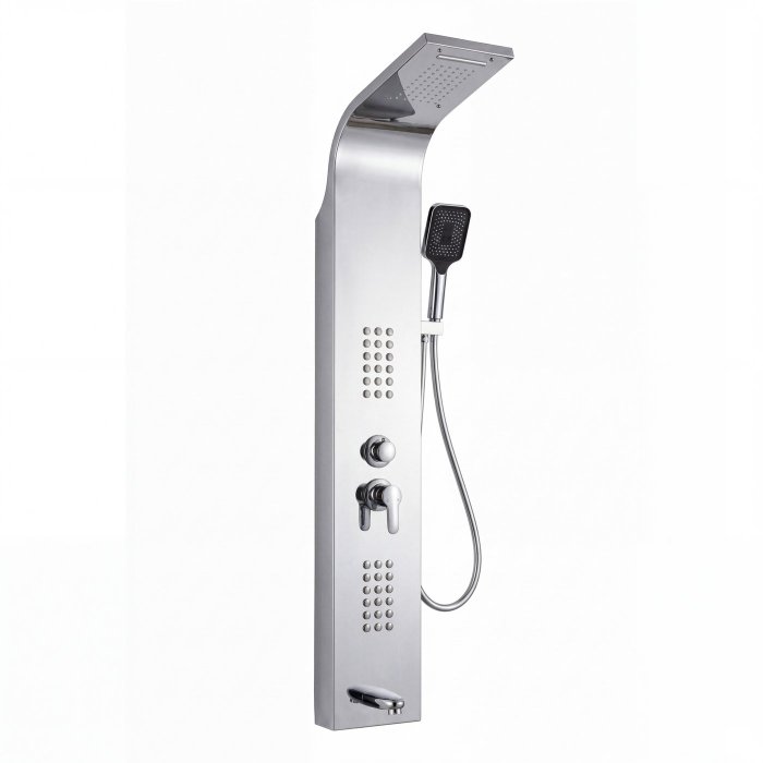 Chrome Multi-Function Shower Panel Wholesale Supplier with Rainfall and Body Jets