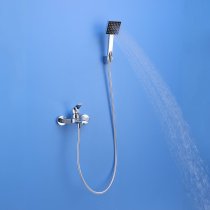 Wall Mounted Bathtub Faucet Supplier with Handheld Spray and Tub Spout