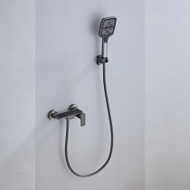 Grey Wall Mounted Bathtub Faucet with Handheld Spray and Piano Keys Wholesale Supplier