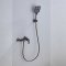 Grey Wall Mounted Bathtub Faucet with Handheld Spray and Piano Keys Wholesale Supplier