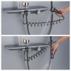 Grey Wall Mounted Bathtub Faucet with Waterfall Outlet and Spray Gun Luxury Supplier