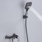 Grey Wall Mounted Bathtub Faucet with Handheld Spray and Piano Keys Wholesale Supplier