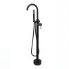 Matte Black Freestanding Bathtub Faucet Supplier with Handheld Spray for Modern Bathrooms