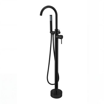 Matte Black Freestanding Bathtub Faucet Supplier with Handheld Spray for Modern Bathrooms