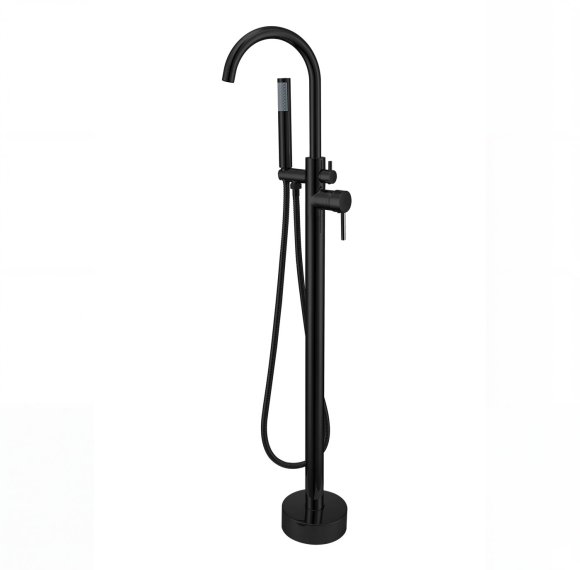 Matte Black Freestanding Bathtub Faucet Supplier with Handheld Spray for Modern Bathrooms