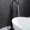 Matte Black Freestanding Bathtub Faucet Supplier with Handheld Spray for Modern Bathrooms