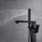 Square Matte Black Freestanding Bathtub Faucet Wholesale Supplier with Flat Spout