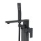 Square Matte Black Freestanding Bathtub Faucet Wholesale Supplier with Flat Spout