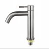 Brushed Nickel Single Cold Basin Tap Supplier with One-Piece Steel Body